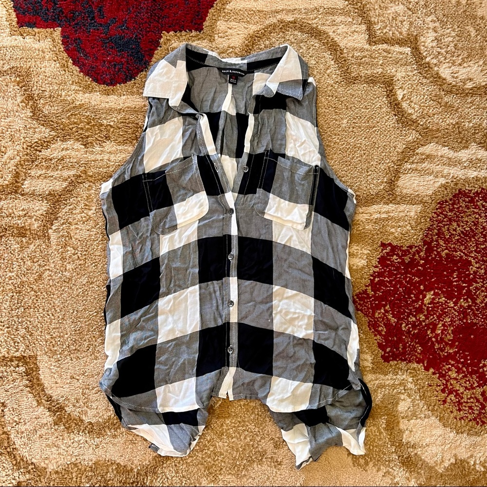 Rock & Republic Checkered Sleeveless Top Size M